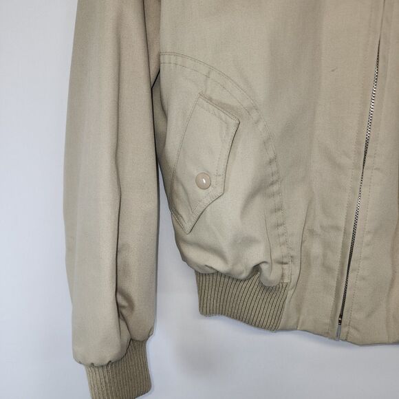Vintage 70's or 80's Beige Zipper Hooded Bomber Jacket Size 13/14 - Picture 7 of 12